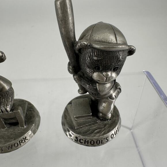 Vintage Avon Benjamin J. Bearington Fine Pewter Figurine Set 4 with Boxes & Bags - Picture 4 of 10